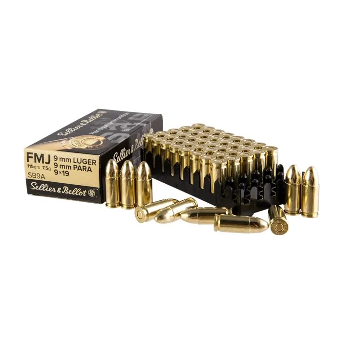 9Mm Luger Full Metal Jacket Handgun Ammo By Sellier & Bellot
